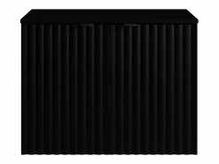 Vente-unique Mueble flotante con lavabo rayado y tablero, L80 cm, ZILGA Negro Outlet