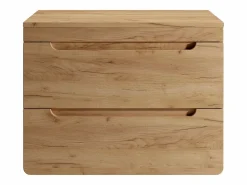Vente-unique Mueble De Lavabo|Mueble flotante con tablero para lavabo - 80 cm - Natural claro - ARUBA