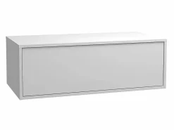 Vente-unique Mueble De Baño Simple|Mueble flotante de baño con lavabo individual, verde y blanco, 2 cajones, 94 cm, TEANA