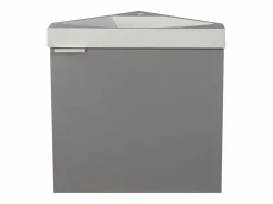 Vente-unique Mueble flotante esquinero con lavabo mate con lavabo L56 x Alt. 50 x P39 cm, MANODO Gris