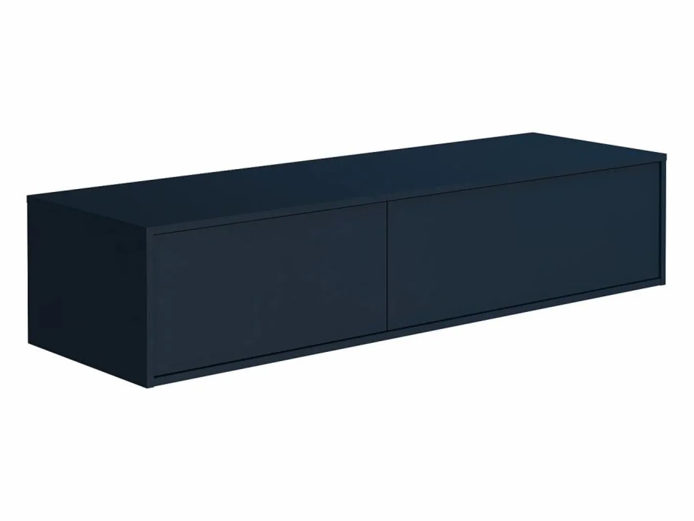 Mueble flotante para lavabo de baño, azul noche, Ancho 150 x Alt. 32 cm, ISAURE^Vente-unique Discount