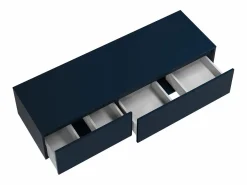 Mueble flotante para lavabo de baño, azul noche, Ancho 150 x Alt. 32 cm, ISAURE^Vente-unique Discount