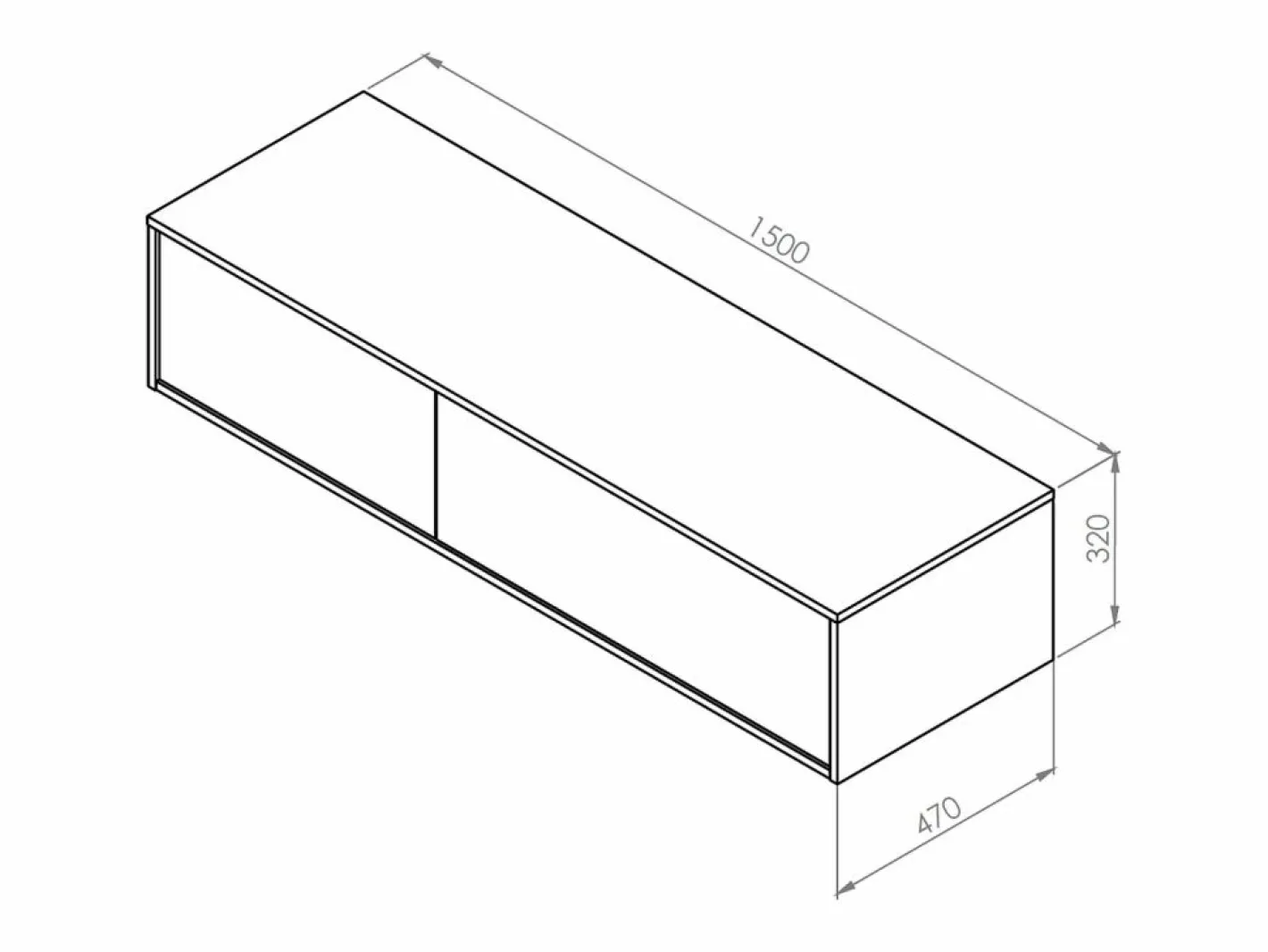 Mueble flotante para lavabo de baño, azul noche, Ancho 150 x Alt. 32 cm, ISAURE^Vente-unique Discount