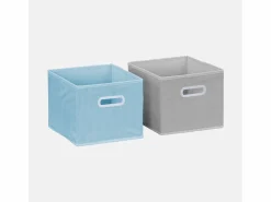 Sweeek Mueble infantil con 6 cestas de terciopelo Azul Outlet