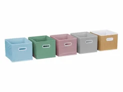 Sweeek Mueble infantil con 6 cestas de terciopelo Azul Outlet