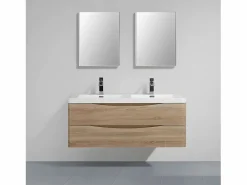 STANO Mueble Lavabo + Lavabo Doble 120 cm MONTADO - Roble Claro PIACENZA Color natural claro Online