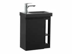 Mueble lavabo de pared HAMPTON de resina negra^ Hot