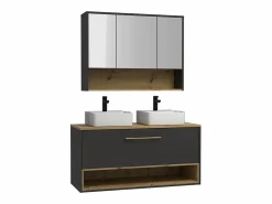 Mueble lavabo doble a instalar con mueble espejo - baño - 120 cm - YANGRA^Vente-unique Sale