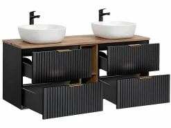 Petits-Meubles Mueble De Baño Con Doble Lavabo|Mueble lavabo doble 140cm 2 nichos Adriel y Madera