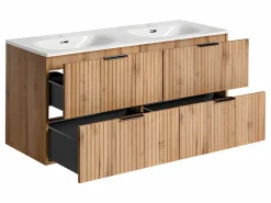 Petits-Meubles Mueble lavabo doble encastrado 120cm Adriel Madera Color natural claro Sale