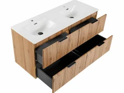 Petits-Meubles Mueble lavabo doble encastrado 120cm Adriel Madera Color natural claro Sale