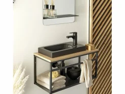 Mueble De Aseo|Mueble lavabo grande WILO con lavabo de resina de 60 cm