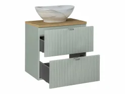 Mueble lavabo individual 60cm 2 cajones Jade y Madera^Petits-Meubles Sale