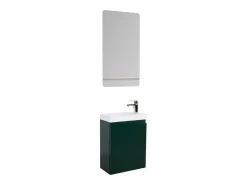 Mueble lavabo LISA + espejo + grifería Azul verdoso Hot