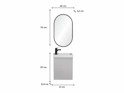 Mueble De Aseo|Mueble lavabo LISA + espejo ovalado