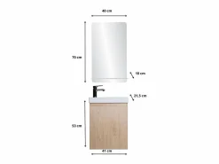 Mueble lavabo LISA + espejo + grifería^ Clearance