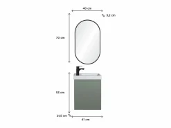Mueble De Aseo|Mueble lavabo LISA + espejo ovalado