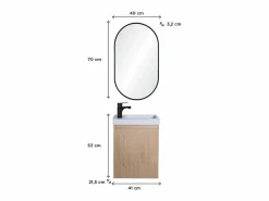 Mueble lavabo LISA + espejo ovalado^ Discount