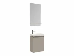 Mueble lavabo LISA + estante espejo Gris Outlet