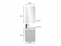 Mueble lavabo LISA + estante espejo Gris Outlet