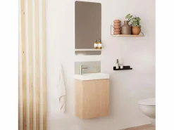 Mueble lavabo LISA + estante espejo Color natural claro Online