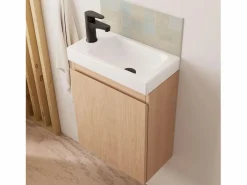 Mueble lavabo LISA negro + grifería^ Discount