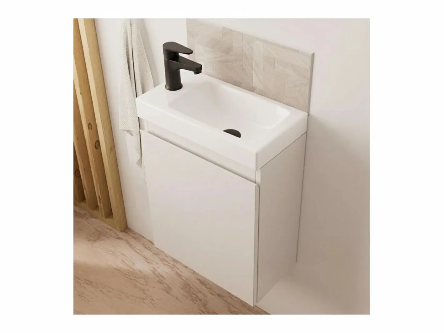 Mueble De Aseo|Mueble lavabo LISA negro + grifería