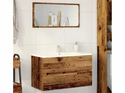 Mueble De Baño Simple|Mueble lavabo madera antigua 90x38,5x45 cm madera de ingeniería