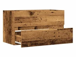 Mueble De Baño Simple|Mueble lavabo madera antigua 90x38,5x45 cm madera de ingeniería
