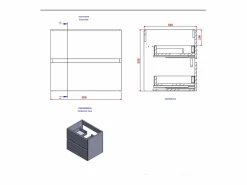 Mueble lavabo SEVILLA suspendido 60 cm Roble^Aquore Discount