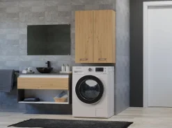 Mueble Para Lavadora|Mueble lavadora, 30 x 64 x 90 cm, Roble Artesanal