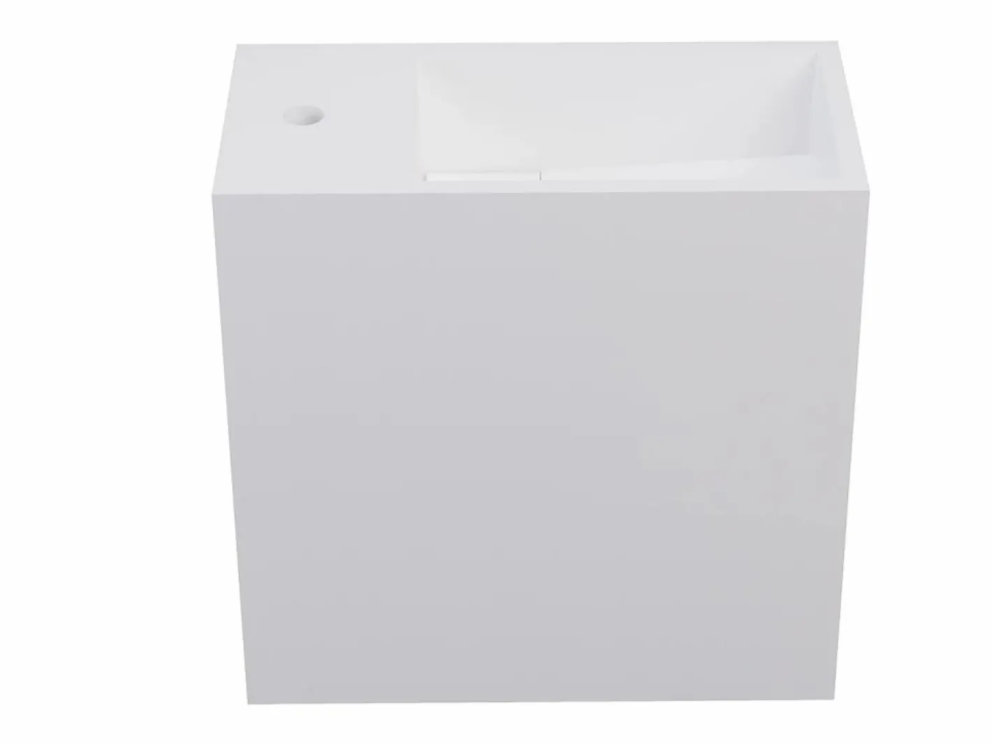 Mueble lavamanos suspendido en solid surface con estante - 40 cm - PUMORI^Shower & Design Best