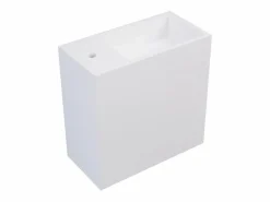Mueble lavamanos suspendido en solid surface con estante - 40 cm - PUMORI^Shower & Design Best