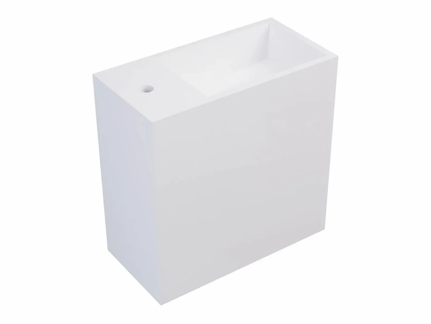 Mueble lavamanos suspendido en solid surface con estante - 40 cm - PUMORI^Shower & Design Best