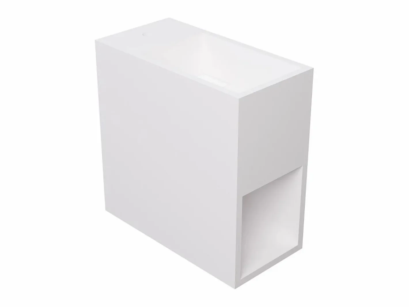 Mueble lavamanos suspendido en solid surface con estante - 40 cm - PUMORI^Shower & Design Best