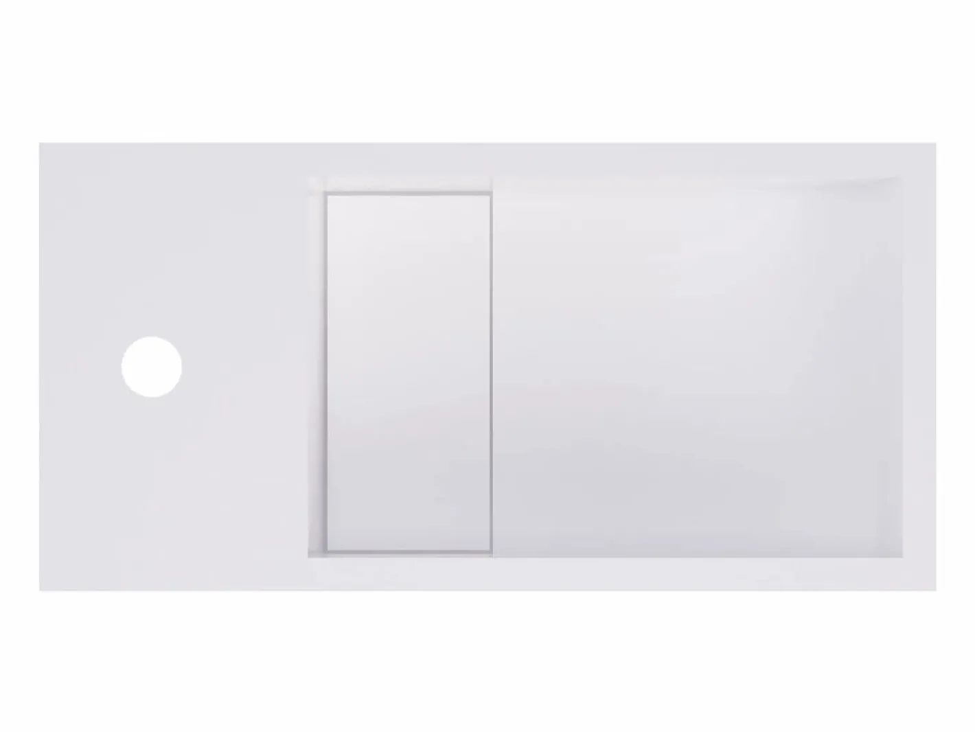 Mueble lavamanos suspendido en solid surface con estante - 40 cm - PUMORI^Shower & Design Best