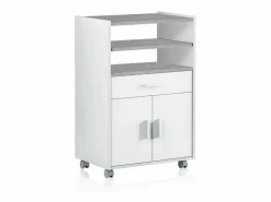 duehome Cajonera De Escritorio|Mueble microondas Stella Blanco Artik (Blanco Mate) - Cemento