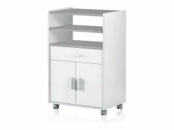 duehome Cajonera De Escritorio|Mueble microondas Stella Blanco Artik (Blanco Mate) - Cemento