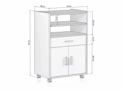 duehome Cajonera De Escritorio|Mueble microondas Stella Blanco Artik (Blanco Mate) - Cemento
