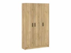 Mueble multiusos Armario Auxiliar Color Mauvella– 3 Puertas, 4 Baldas y Espacio para Escoba, Madera, Dimensiones 108x180x35 cm.^