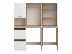 Vente-unique Mueble para 2 lavadoras - Natural claro y blanco - L176 x 184 x 66 cm - ERKANO Color natural claro / Blanco Discount