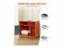 Higiene Y Cuidado De Mascotas|Mueble para Caja de Arena SucceBuy Gato Armario Esconder Casa de Baño de Gato Interior Moderno, Nicho Esconder-arena en Madera, Compatible, 79,2x43x71 cm,