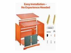 Higiene Y Cuidado De Mascotas|Mueble para Caja de Arena SucceBuy Gato Armario Esconder Casa de Baño de Gato Interior Moderno, Nicho Esconder-arena en Madera, Compatible, 79,2x43x71 cm,