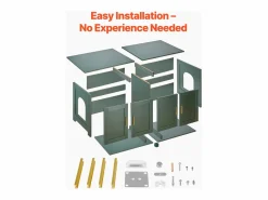 Mueble para Caja de Arena SucceBuy Gato Armario Esconder Casa de Baño Gato, con 4 Puertas de Rattán y 2 Entradas, Nicho Esconder-arena Madera, 120x45x50 cm^ Hot