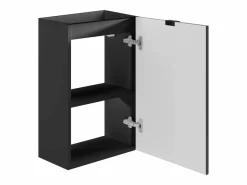 Vente-unique Mueble De Aseo|Mueble para lavabo estriado con puerta reversible - Al60 x An40 x P22 - VAHIRA
