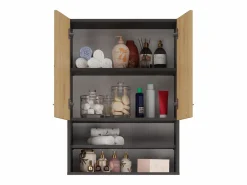 Mueble Para Lavadora|Mueble para lavadora, 30 x 64 x 90 cm, Antracita / Roble Artesano