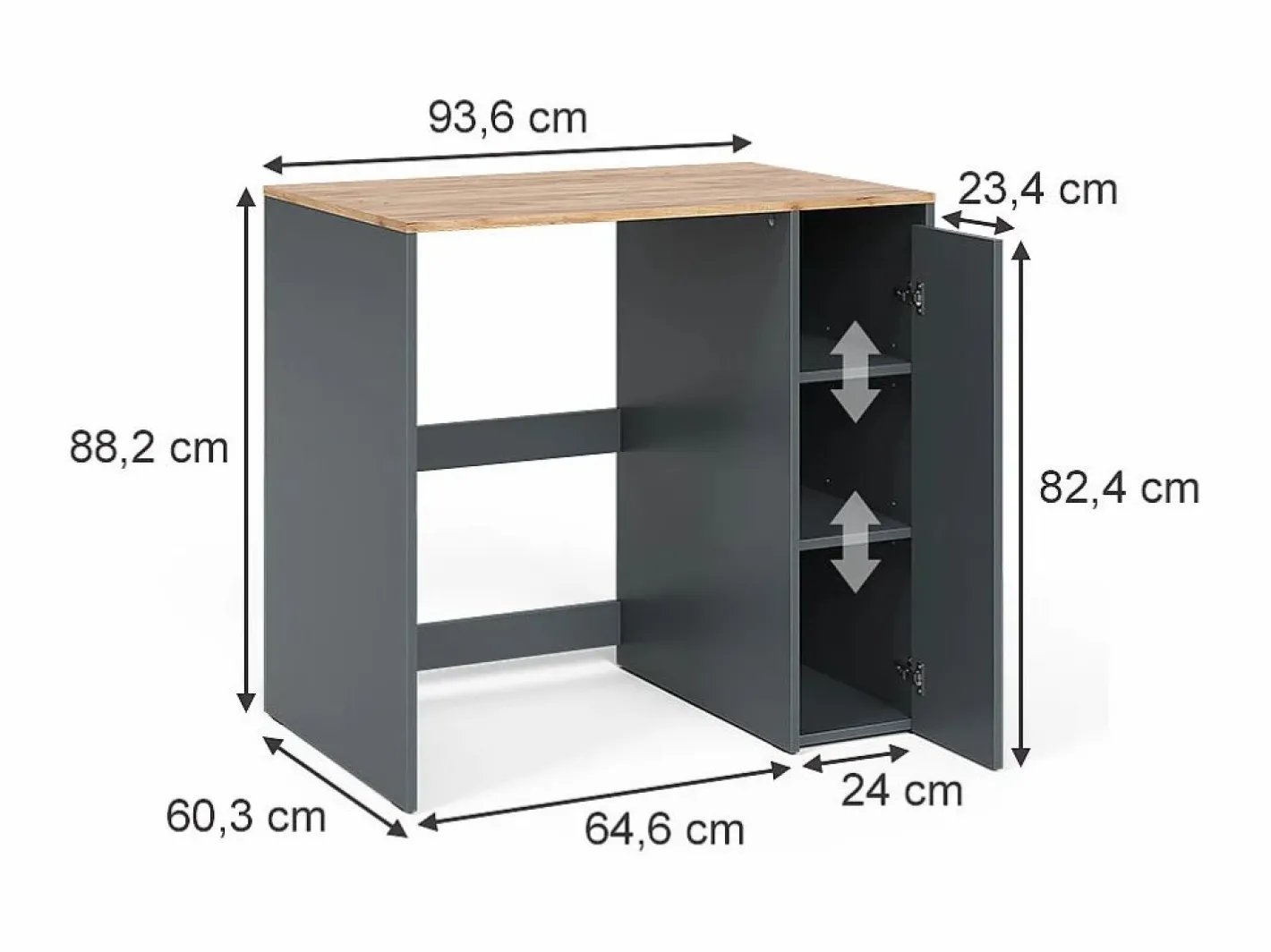 Vicco Mueble Para Lavadora|Mueble para lavadora antracita/roble dorado 93.6x60.3x88.2 viktor