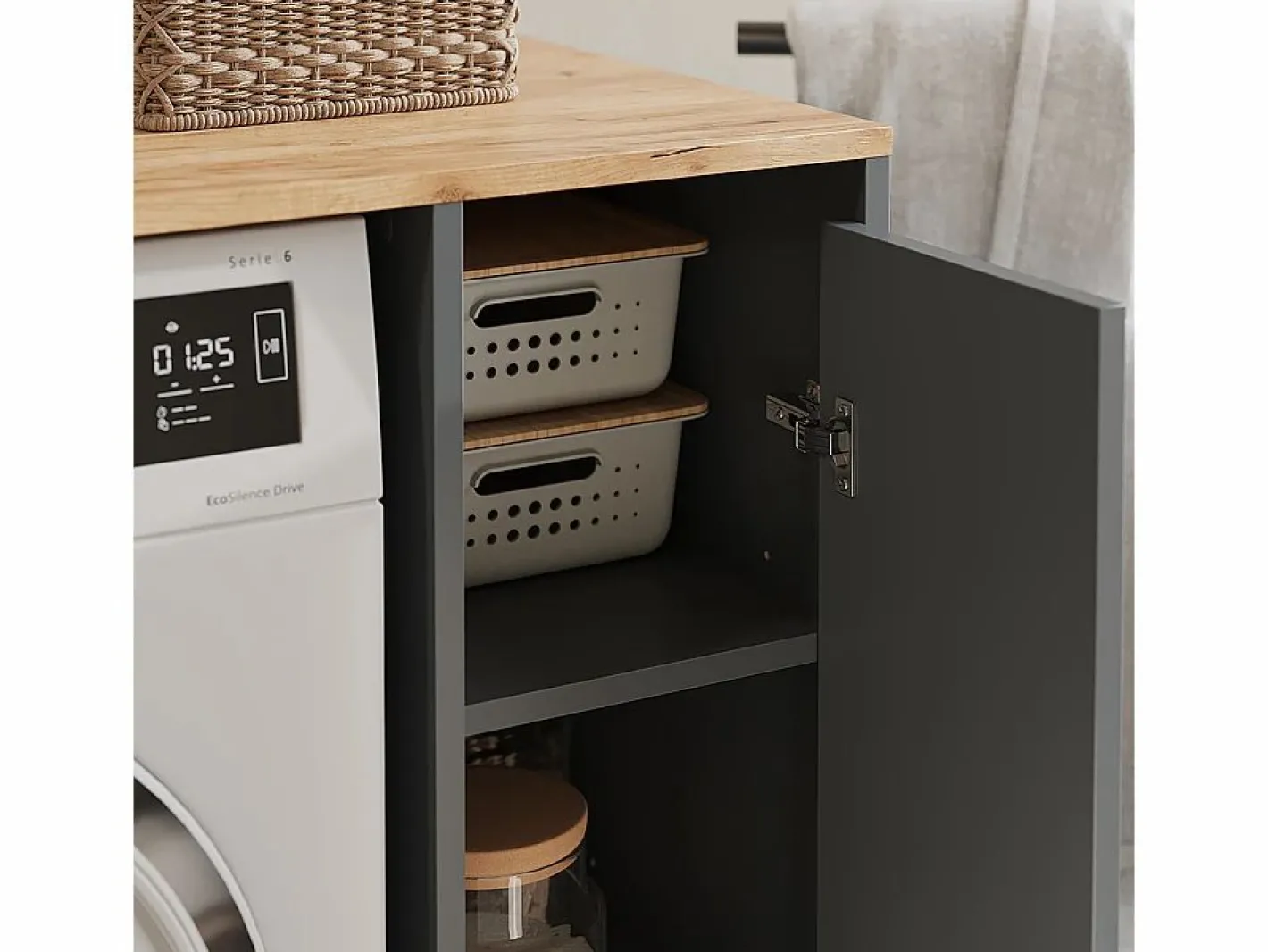 Vicco Mueble Para Lavadora|Mueble para lavadora antracita/roble dorado 93.6x60.3x88.2 viktor