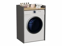 Mueble para lavadora, antracita/roble artesanal, 64 x 97,5 x 50 cm^ Clearance