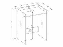 Mueble para lavadora, antracita/roble artesanal, 64 x 97,5 x 50 cm^ Clearance